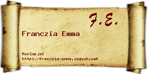 Franczia Emma névjegykártya